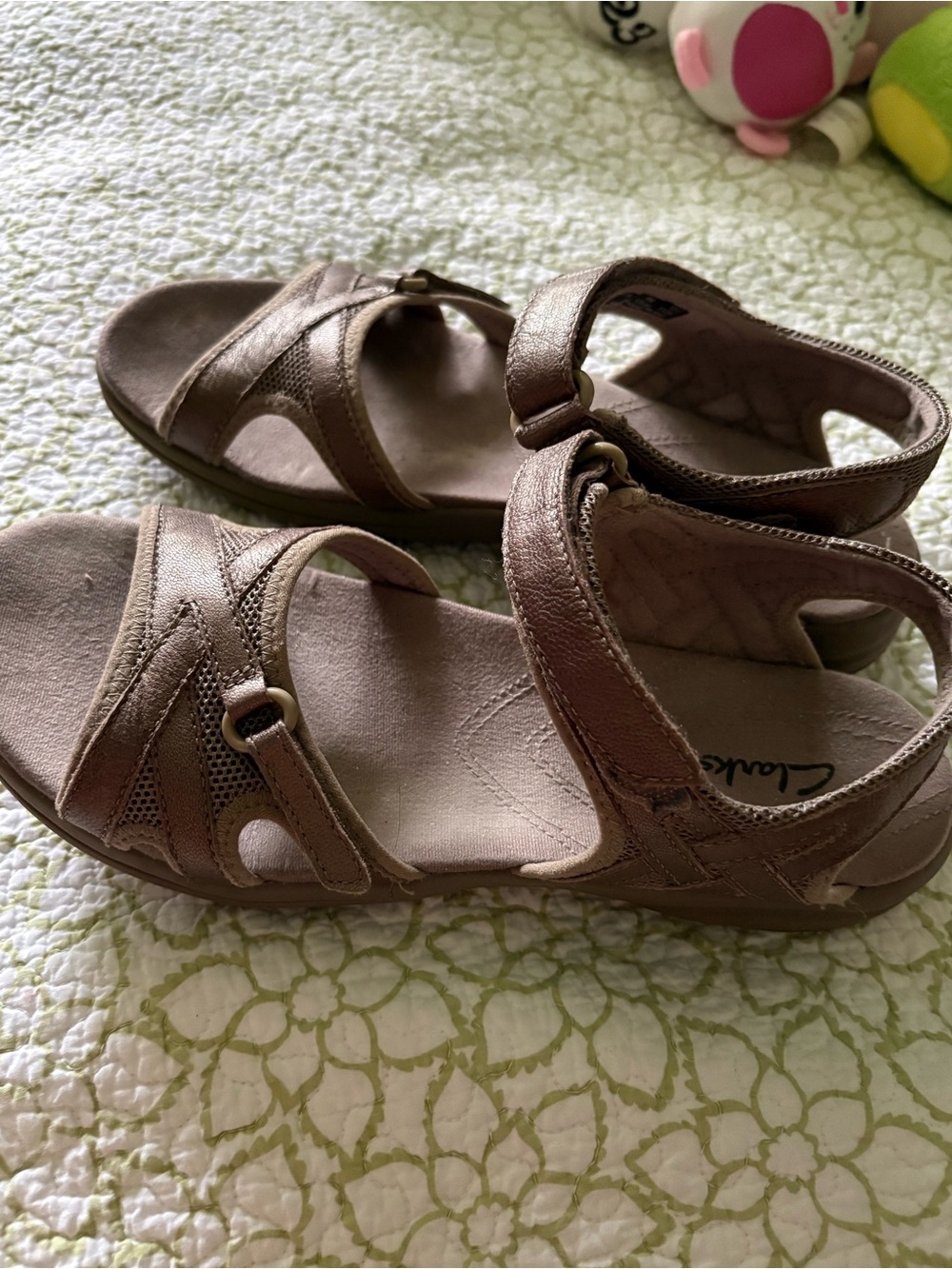Clarks Metallic Bronze Strappy Leather Sandals